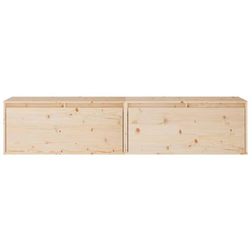 Vægskabe 2 stk. 80x30x35 cm massivt fyrretræ