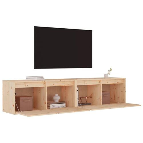 Vægskabe 2 stk. 80x30x35 cm massivt fyrretræ