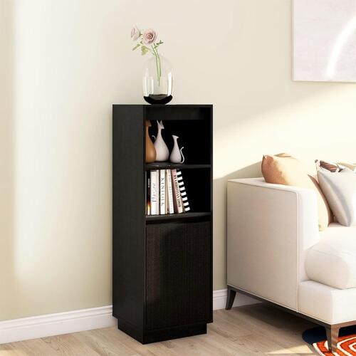 Højskab 37x34x110 cm massivt fyrretræ sort