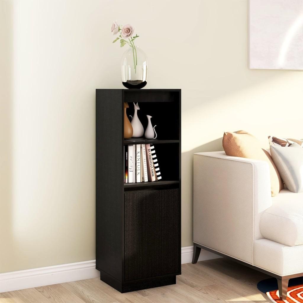 Højskab 37x34x110 cm massivt fyrretræ sort