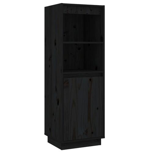 Højskab 37x34x110 cm massivt fyrretræ sort