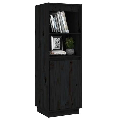 Højskab 37x34x110 cm massivt fyrretræ sort