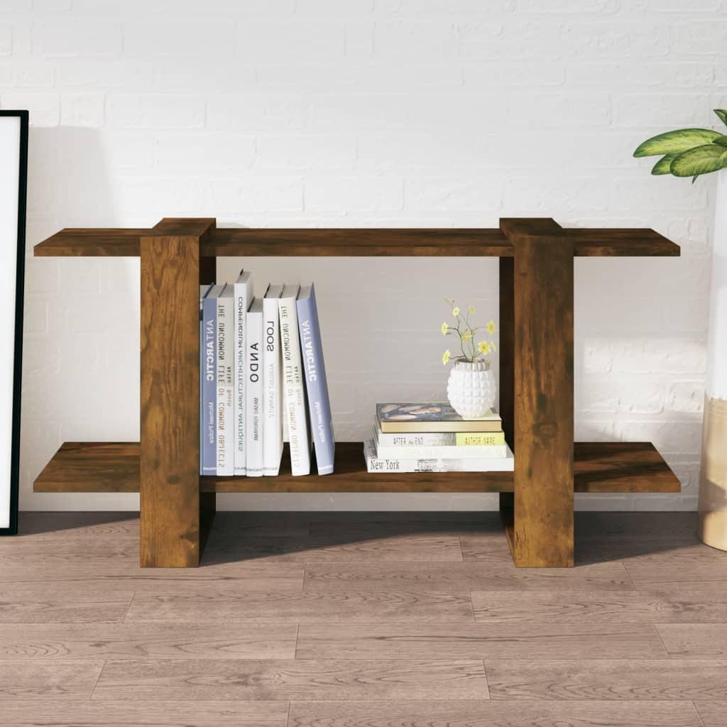 Bogreol 100x30x51 cm konstrueret træ røget egetræ