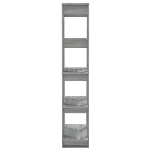 Bogreol/rumdeler 80x30x160 cm konstrueret træ grå sonoma-eg