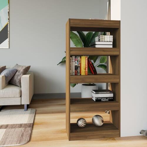 Bogreol/rumdeler 60x30x135 cm konstrueret træ brun eg