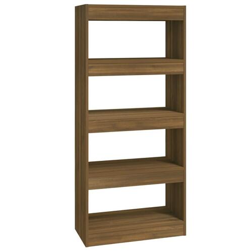 Bogreol/rumdeler 60x30x135 cm konstrueret træ brun eg