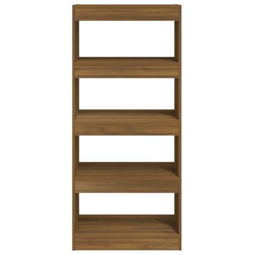 Bogreol/rumdeler 60x30x135 cm konstrueret træ brun eg