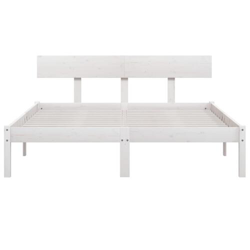 Sengeramme 150x200 cm King Size massivt fyrretræ hvid