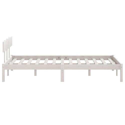 Sengeramme 150x200 cm King Size massivt fyrretræ hvid