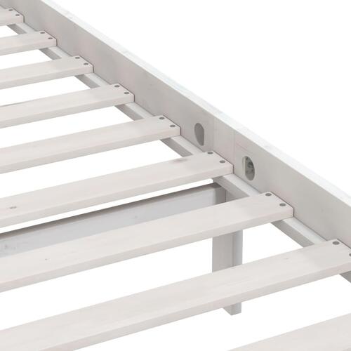 Sengeramme 150x200 cm King Size massivt fyrretræ hvid