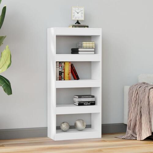 Bogreol/rumdeler 60x30x135 cm konstrueret træ hvid