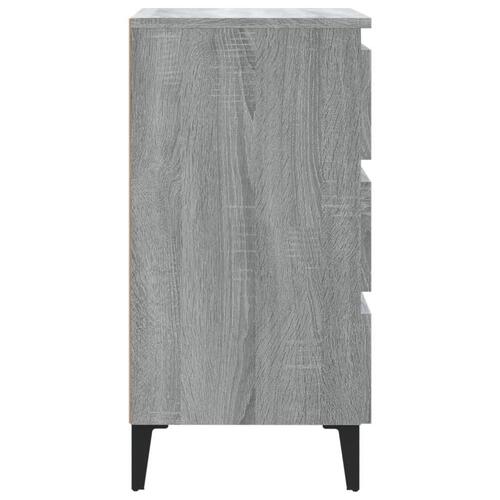 Sengeborde 2 stk. med metalben 40x35x69 cm grå sonoma-eg