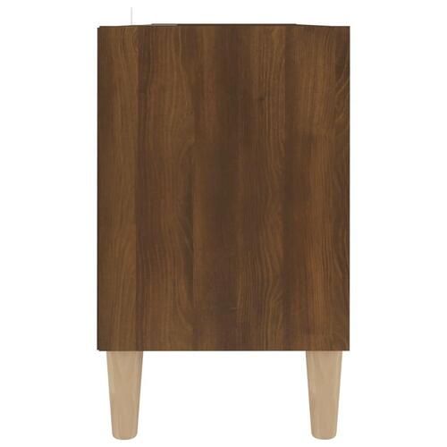 Tv-bord med massive træben 103,5x30x50 cm brun eg