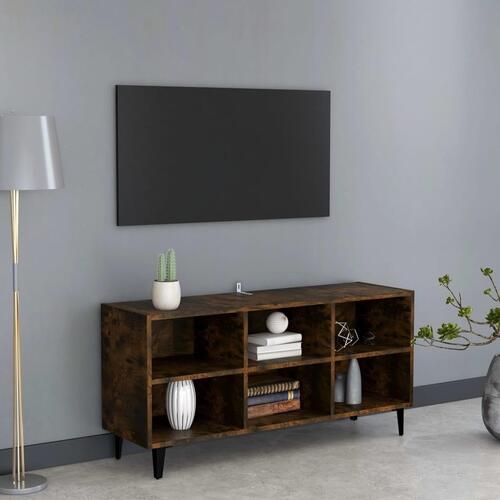 Tv-bord med metalben 103,5x30x50 cm sonoma-eg