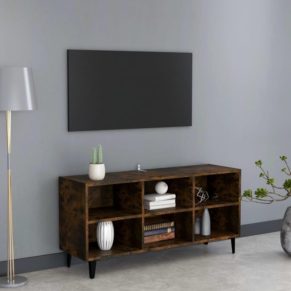 Tv-skab m. metalben 103,5x30x50 cm sonoma-eg