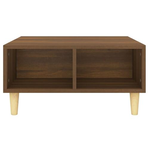 Sofabord 60x60x30 cm konstrueret træ brun egetræ