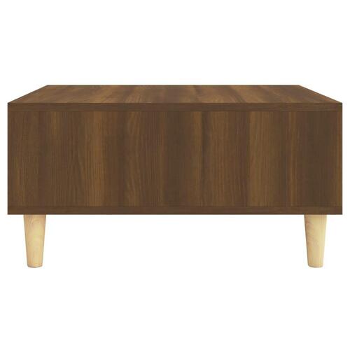 Sofabord 60x60x30 cm konstrueret træ brun egetræ