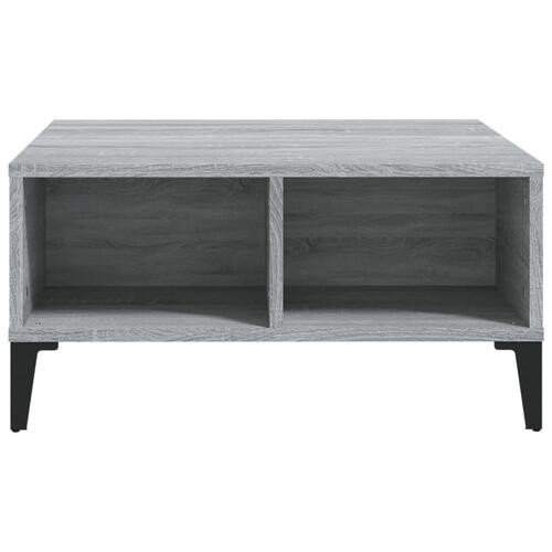 Sofabord 60x60x30 cm konstrueret træ grå sonoma-eg