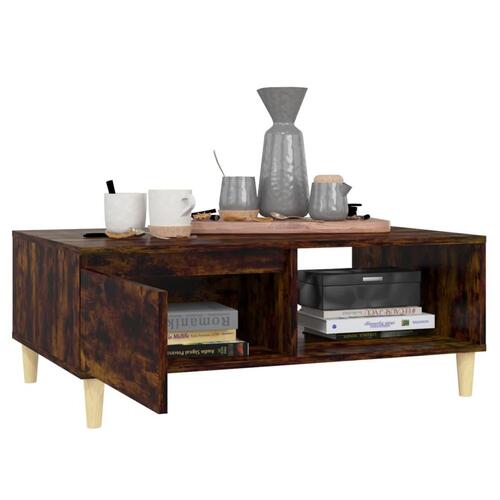 Sofabord 90x60x35 cm konstrueret træ røget egetræsfarve