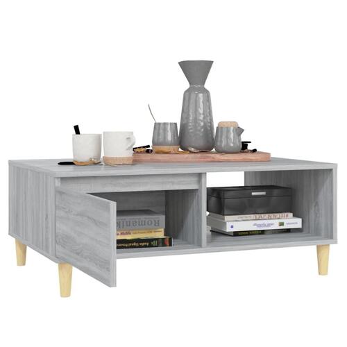 Sofabord 90x60x35 cm konstrueret træ grå sonoma-eg