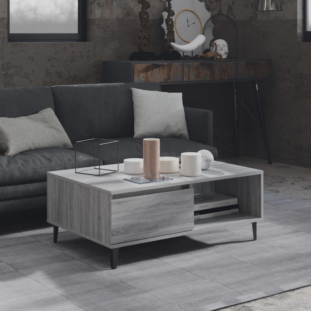 Sofabord 90x60x35 cm spånplade grå sonoma-eg