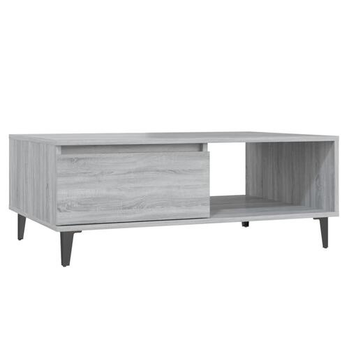 Sofabord 90x60x35 cm konstrueret træ grå sonoma-eg