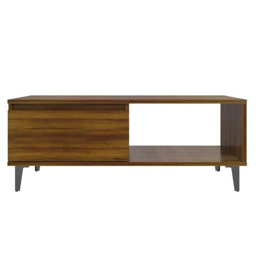 Sofabord 90x60x35 cm konstrueret træ brun egetræsfarve