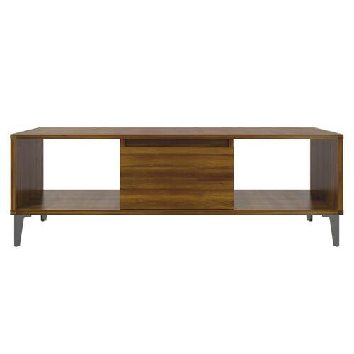 Sofabord 103,5x60x35 cm konstrueret træ brun egetræsfarve