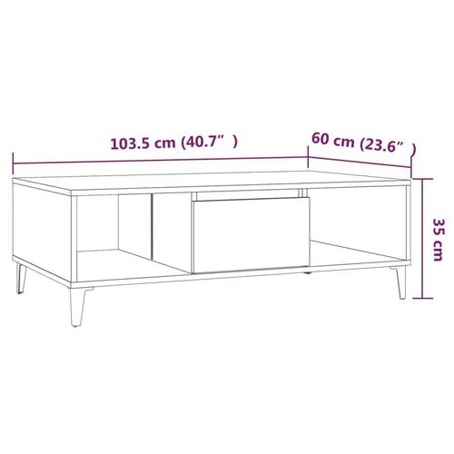 Sofabord 103,5x60x35 cm konstrueret træ brun egetræsfarve