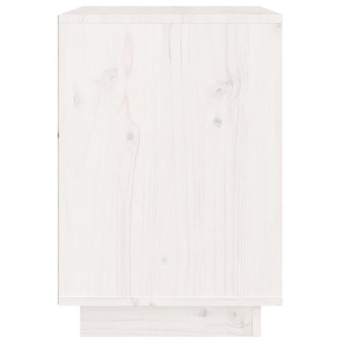 Sengebord 40x35x50 cm massivt fyrretræ hvid