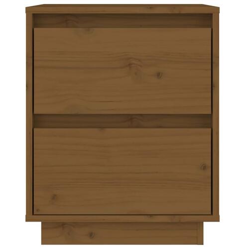 Sengebord 40x35x50 cm massivt fyrretræ gyldenbrun