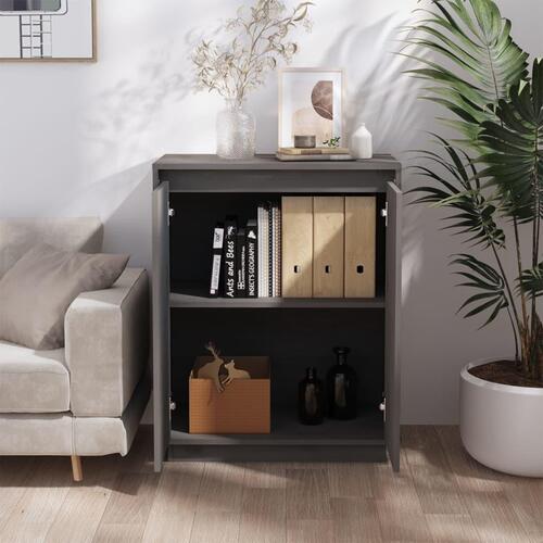 Skænk 60x34x75 cm massivt fyrretræ grå