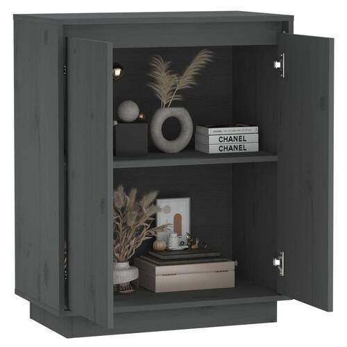 Skænk 60x34x75 cm massivt fyrretræ grå