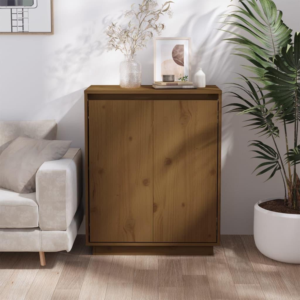 Skænk 60x34x75 cm massivt fyrretræ gyldenbrun