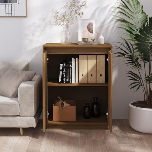 Skænk 60x34x75 cm massivt fyrretræ gyldenbrun