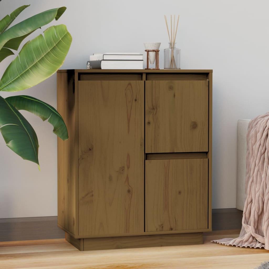 Skænk 60x34x75 cm massivt fyrretræ gyldenbrun