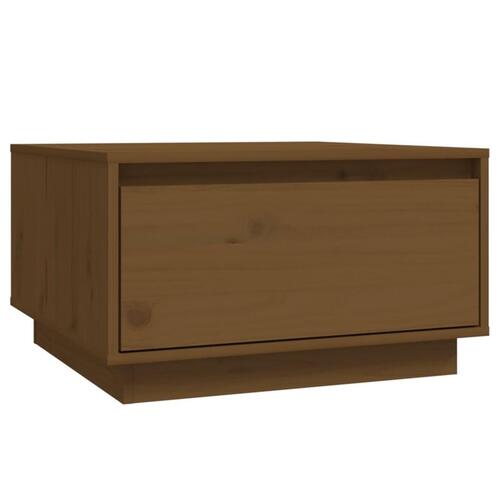 Sofabord 55x56x32 cm massivt fyrretræ gyldenbrun