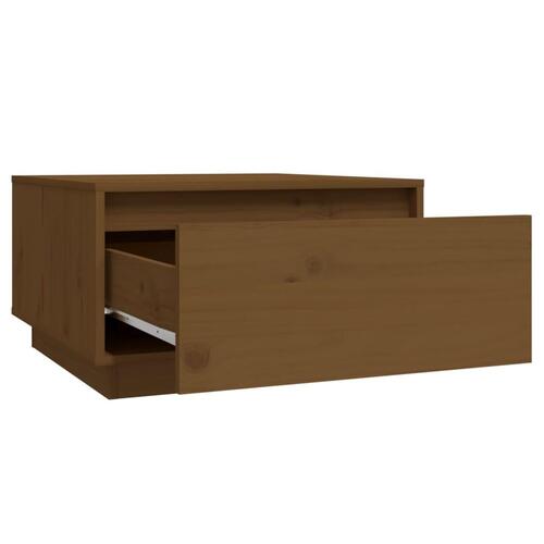 Sofabord 55x56x32 cm massivt fyrretræ gyldenbrun