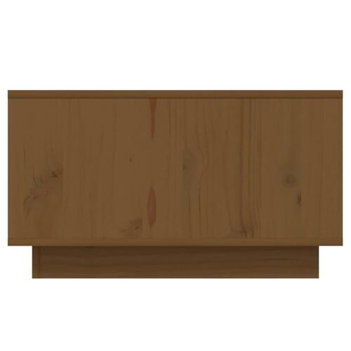 Sofabord 55x56x32 cm massivt fyrretræ gyldenbrun