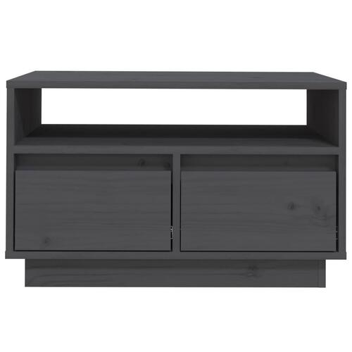 Tv-bord 60x35x37 cm massivt fyrretræ grå