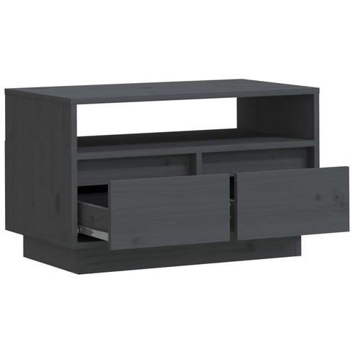 Tv-bord 60x35x37 cm massivt fyrretræ grå