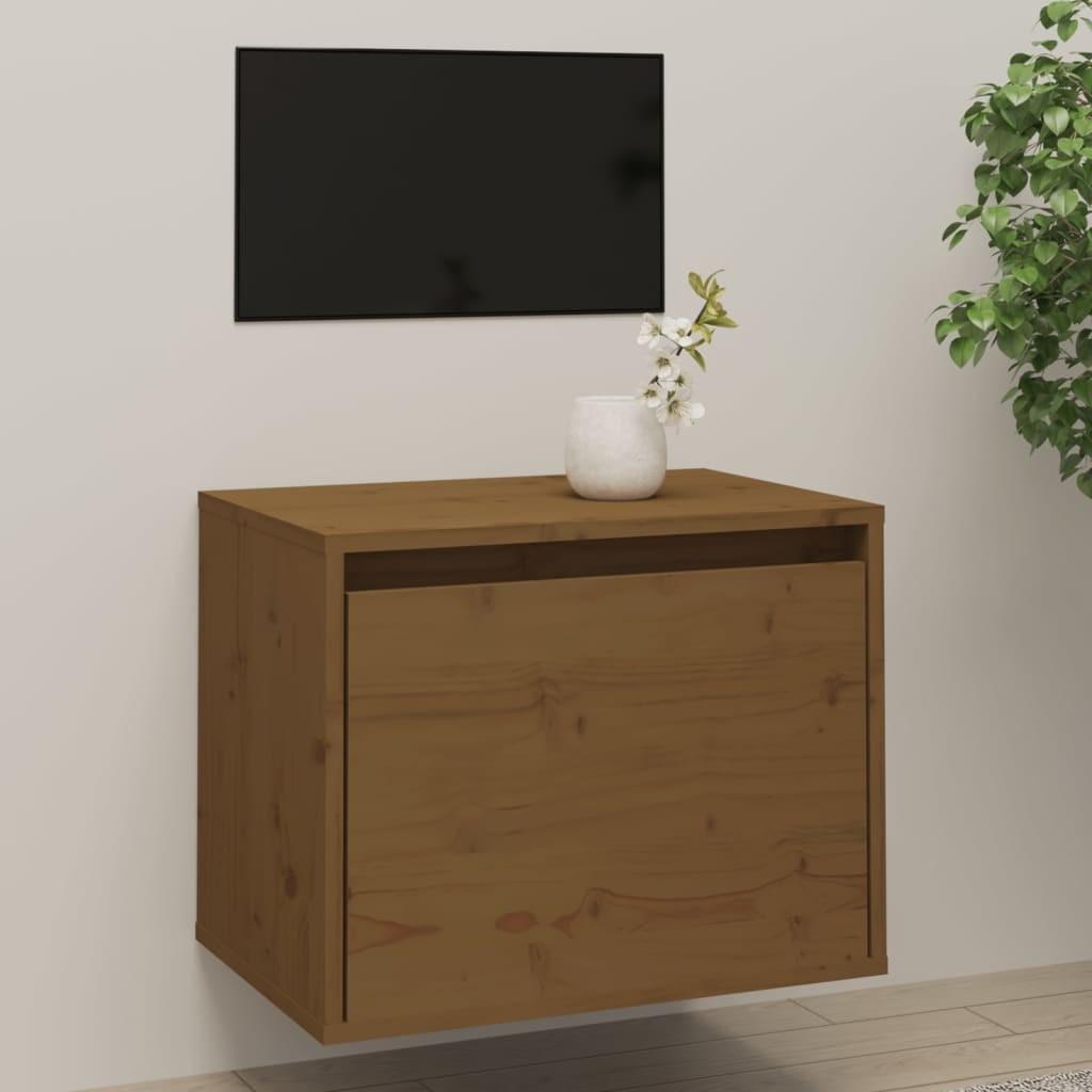 Vægskab 45x30x35 cm massivt fyrretræ honningbrun