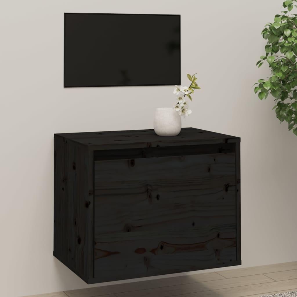 Vægskab 45x30x35 cm massivt fyrretræ sort