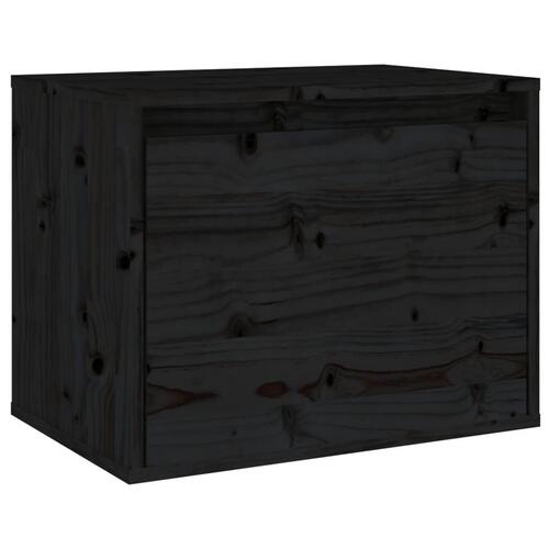 Vægskab 45x30x35 cm massivt fyrretræ sort