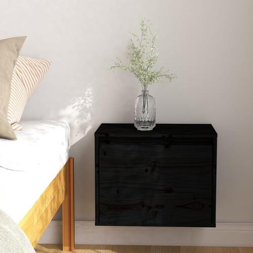 Vægskab 45x30x35 cm massivt fyrretræ sort
