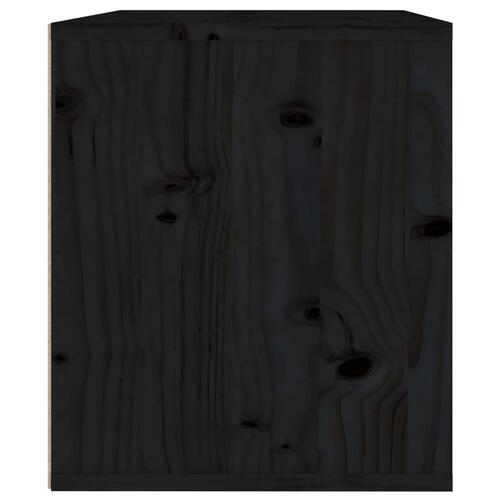 Vægskab 45x30x35 cm massivt fyrretræ sort