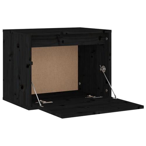 Vægskab 45x30x35 cm massivt fyrretræ sort
