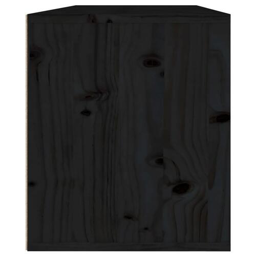 Vægskabe 2 stk. 45x30x35 cm massivt fyrretræ sort