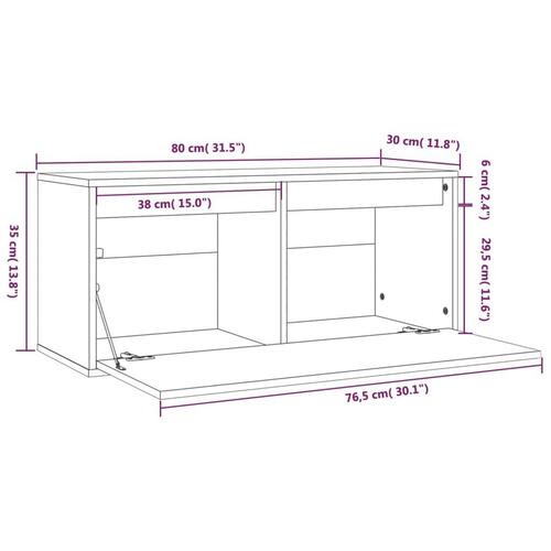 Vægskab 80x30x35 cm massivt fyrretræ