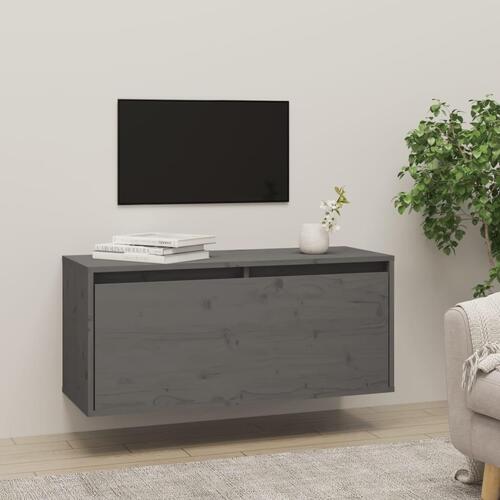 Vægskab 80x30x35 cm massivt fyrretræ grå